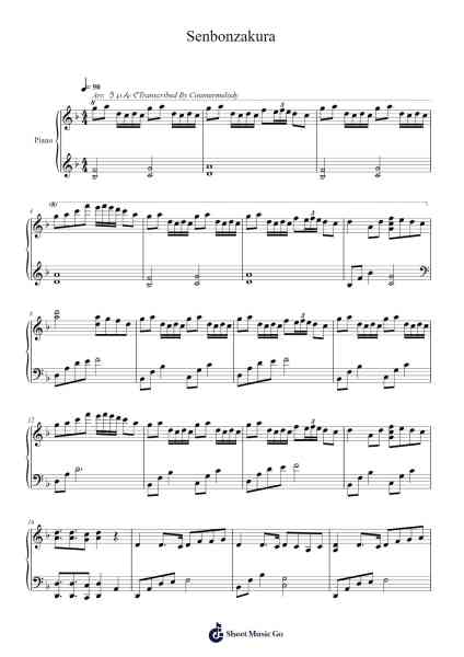 Senbonzakura Sheet Music by undefined-Arr.Clepert