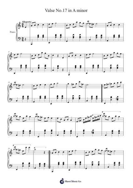 Valse Op. 17 in A Minor Sheet Music by undefined-Arr.Roymens
