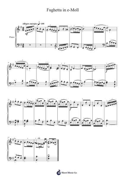 Fughetta in E Minor Sheet Music by Domenico Zipoli-Arr.Hartkeats