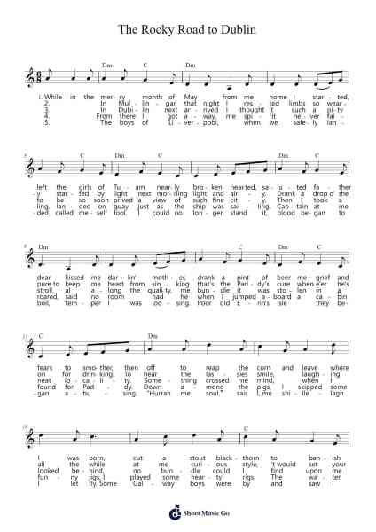 The Rocky Road to Dublin Notas de música por Traditional-Arr.Wyli