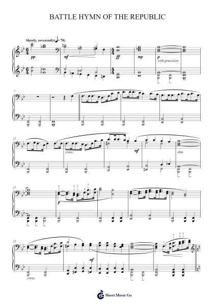 Battle Hymn Of The Republic Sheet Music by Julia Ward Howe/William Steffe-Arr.Dempbeau Leighstone