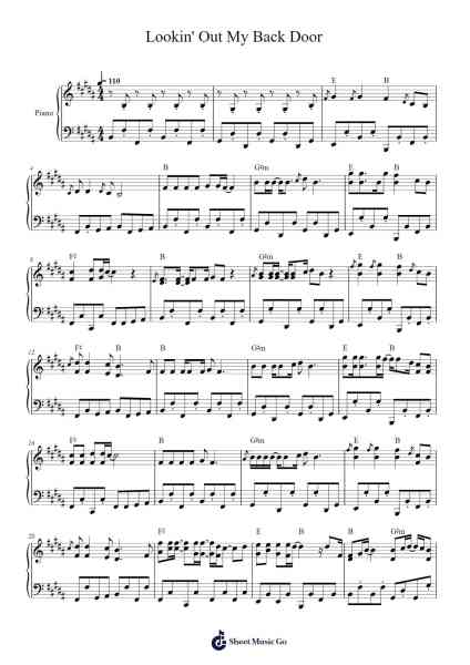 Lookin' Out My Back Door Sheet Music by John Fogerty-Arr.Osworth Gosca