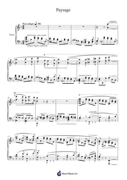 Transcendental Études, S. 139: No. 3 Paysage Sheet Music by Franz Liszt-Arr.Juddnice