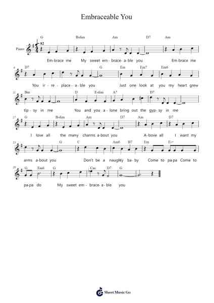 Embraceable You Sheet Music by George Gershwin-Arr.Tice Charsweet