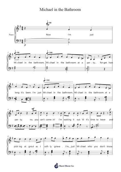 Michael in the Bathroom Sheet Music by Laura-Arr.Lamjane