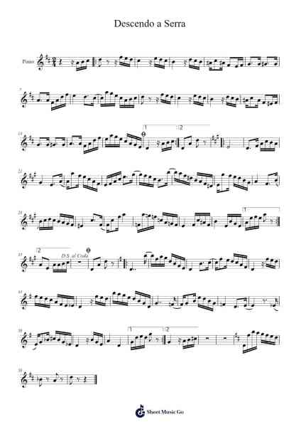 Descendo a Serra Sheet Music by Pixinguinha/Benedito Lacerda-Arr.Temvogt Roblome
