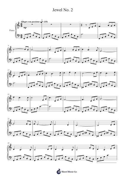 Jewel No. 2 Sheet Music by Hulla Pito-Arr.Raelo