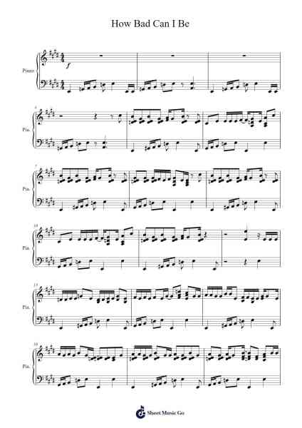 How Bad Can I Be Sheet Music by Ed Helms-Arr.Gemcam Lanbert