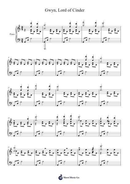 Gwyn, Lord of Cinder Sheet Music by Motoi Sakuraba-Arr.Bellzer Elrene