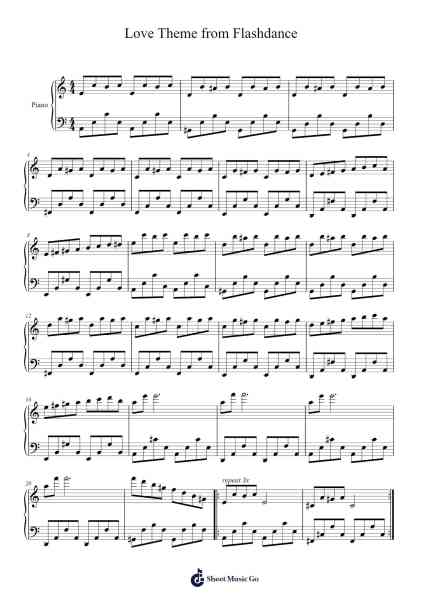 Love Theme from Flashdance Sheet Music by Giorgio Moroder-Arr.Prittville Millbrian