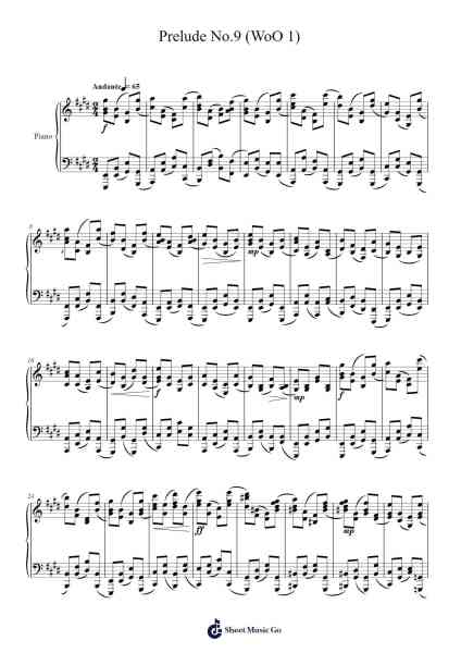 Prelude No.9 (WoO 1) Sheet Music by Seonyong Hwang-Arr.Bellper Cowcolm