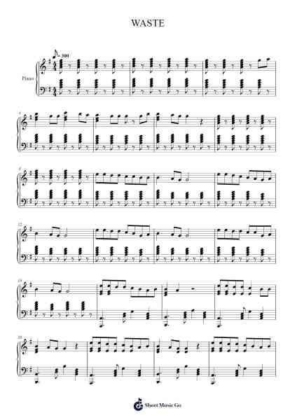 WASTE Sheet Music by BROCKHAMPTON-Arr.Marmo