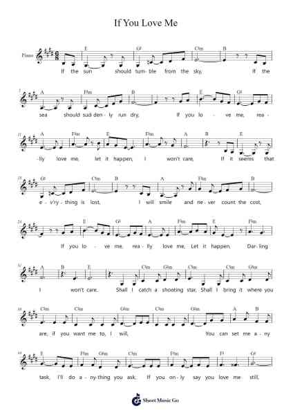 If You Love Me Sheet Music by Brenda Lee-Arr.Louiefie