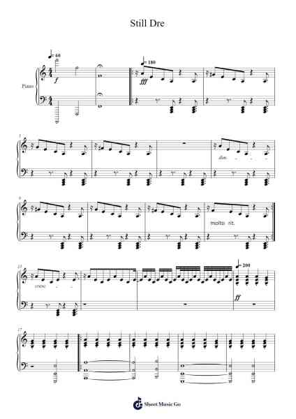 Still Dre Sheet Music by Dr. Dre-Arr.Leifclaire Frankbrooke