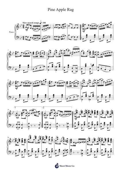 Pine Apple Rag Sheet Music by Scott Joplin-Arr.Aumeo Glennrine