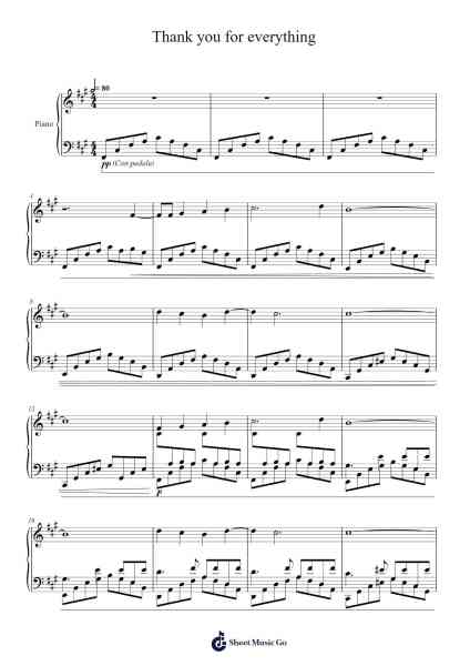 Thank you for everything Sheet Music by Isaias R. Gonzales-Arr.Natpold Vinvin