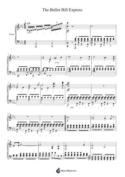 The Bullet Bill Express Sheet Music by Mahito Yokota-Arr.Sonfy Strasie