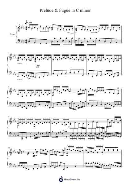 Prelude & Fugue in C minor Sheet Music by undefined-Arr.Oglet Kitcke