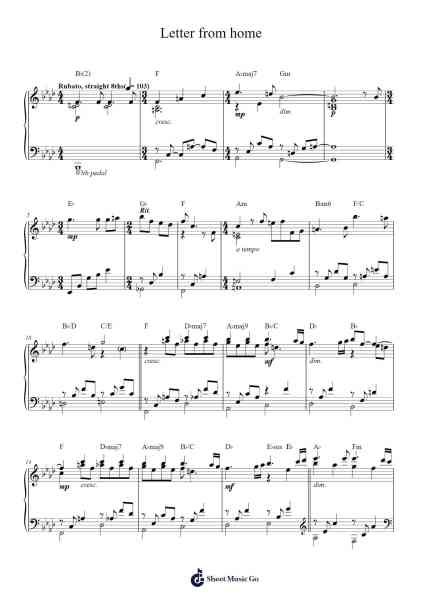 Letter from home Sheet Music by Pat Metheny-Arr.Sret