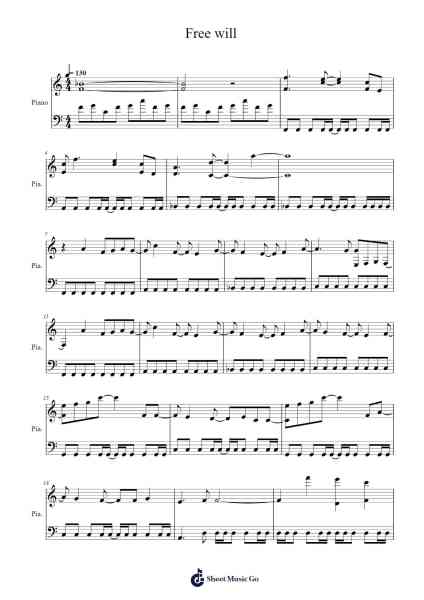 Free will Sheet Music by undefined-Arr.Hamclaire