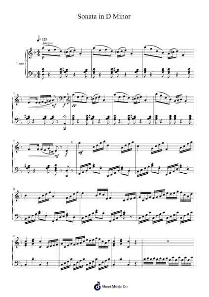 Sonata in D Minor Sheet Music by Michael Nicht-Arr.Nelrist Hornrias