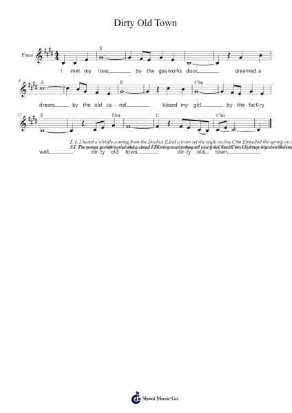 Dirty Old Town Sheet Music by Ace Albrecht-Arr.Earmay