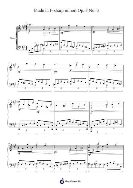 Etude in F-sharp minor, Op. 3 No. 3 Sheet Music by Michael Nicht-Arr.Humlouie