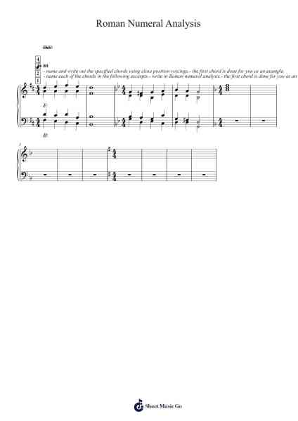 Roman Numeral Analysis (Worksheet 1) Sheet Music by undefined-Arr.Cybing Gilldrew