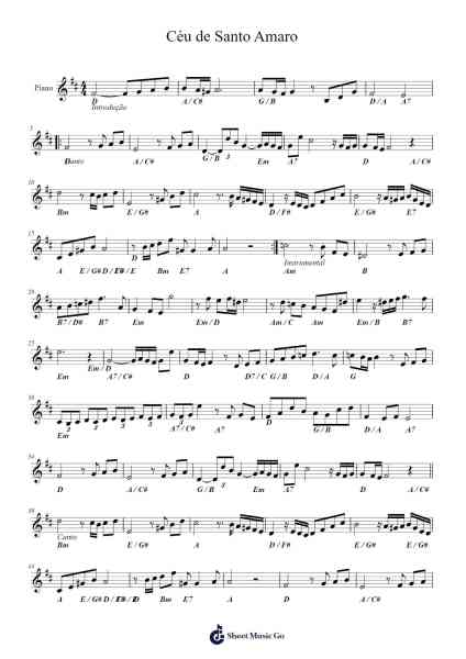 Céu de Santo Amaro Sheet Music by Ricardo Matosinho-Arr.Arabias