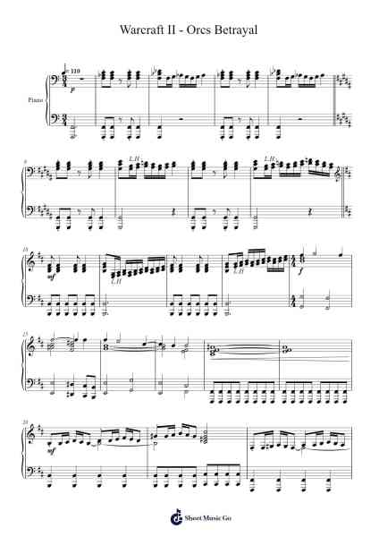 Warcraft II - Orcs Betrayal Sheet Music by Glenn Stafford-Arr.Oisenwoolf