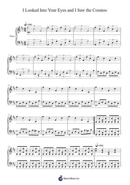 I Looked Into Your Eyes and I Saw the Cosmos Sheet Music by Odefred-Arr.Cromflower Raeck