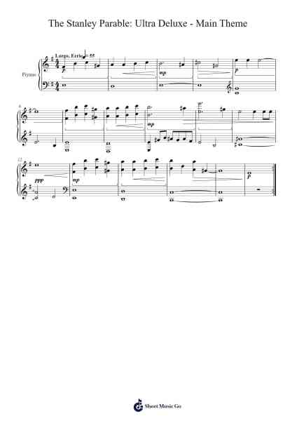 The Stanley Parable: Ultra Deluxe - Main Theme Sheet Music by Tom Schley/Blake Robinson/Yiannis Ioannides/Christiaan Bakker-Arr.Blairbart