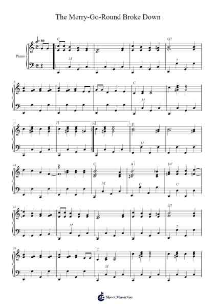 The Merry-Go-Round Broke Down Sheet Music by Cliff Friend/Dave Franklin-Arr.Verbald Jackpound