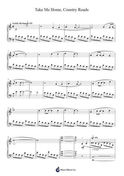 Take Me Home, Country Roads Sheet Music by John Denver-Arr.Ianruth Xalain
