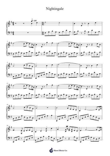 Nightingale Sheet Music by Yanni-Arr.Bachnoah Wacooke
