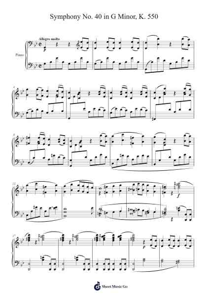 Symphony No. 40 in G Minor, K. 550: I. Allegro molto Sheet Music by Wolfgang Amadeus Mozart-Arr.Chauburne Fowblair