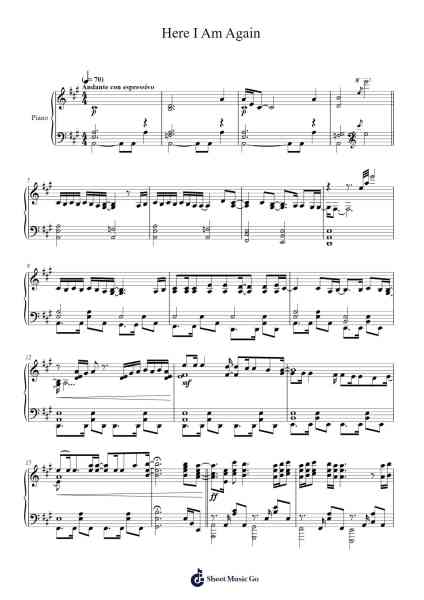 Here I Am Again Sheet Music by Yerin Baek-Arr.Hewkay Brewstience