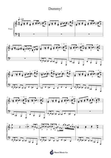 Dummy! Nuty na fortepian przez Toby Fox-Arr.Thornle