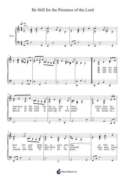 Be Still for the Presence of the Lord Sheet Music by David J. Evans-Arr.Hughwe Ferpys