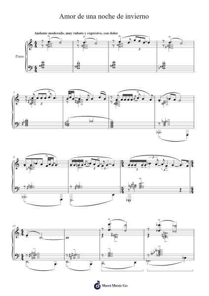 Amor de una noche de invierno Sheet Music by Nery-Arr.Werfith