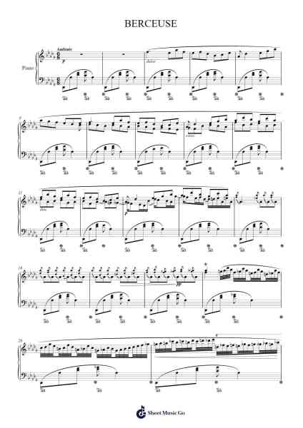 Berceuse in D-flat Major, Op. 57 Sheet Music by Frédéric Chopin-Arr.Benga