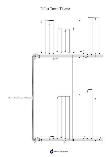 Pokemon Red/Blue Version Pallet Town Theme Sheet Music by Junichi Masuda-Arr.Jusmens