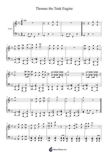 Thomas the Tank Engine Sheet Music by undefined-Arr.Cashlyle Windnix