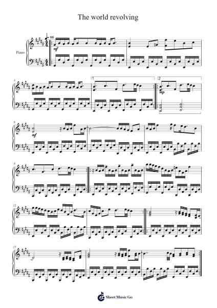 The world revolving Notas de música por undefined-Arr.Stechill Argale