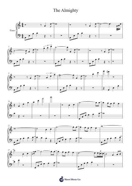 The Almighty Sheet Music by Shoji Meguro-Arr.Pullamb