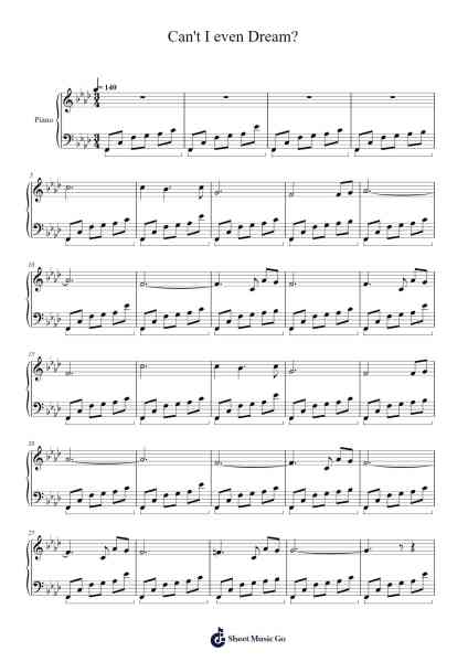 Can't I even Dream? Sheet Music by Vocaloid-Arr.Bophen