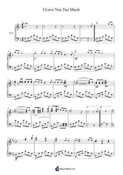 I Love You Too Much Sheet Music by Bruce Ishimwe-Arr.Moisham Whcky