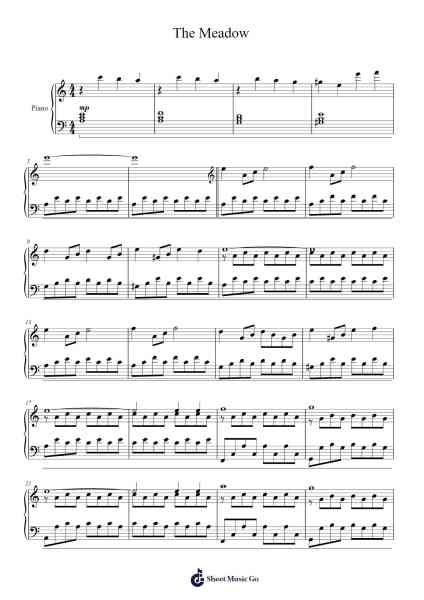 The Meadow Sheet Music by Alexandre Desplat-Arr.Geofchael