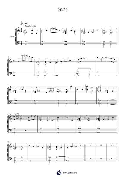 20/20 Sheet Music by Taylor B-L-Arr.Attchols Jamestion
