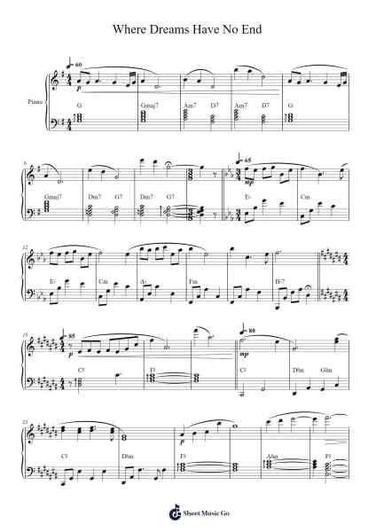 Where Dreams Have No End Sheet Music by Alan Silvestri-Arr.Sukeats Midpaul